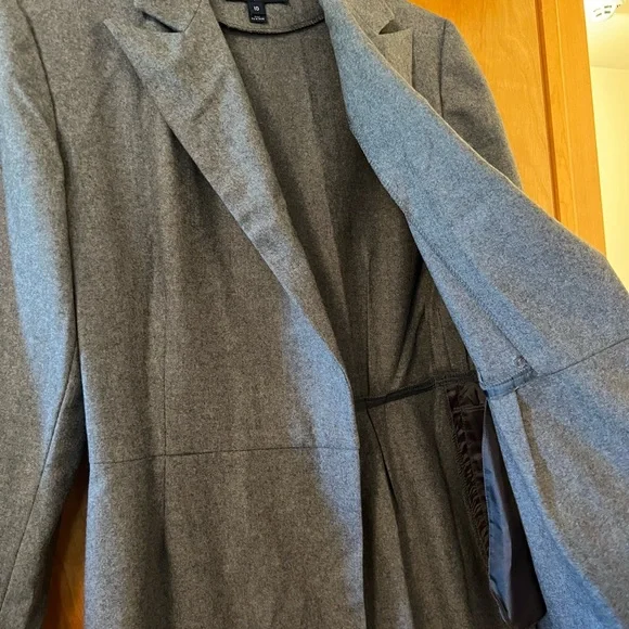 Ralph Lauren Wool Coat With Belt Gray Vintage Blue Label Made USA Size 10 FLAW - Picture 7 of 16